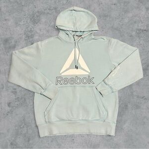 Reebok Men's Light Blue Classic Fleece Hooded Sweatshirt Hoodie Size Small